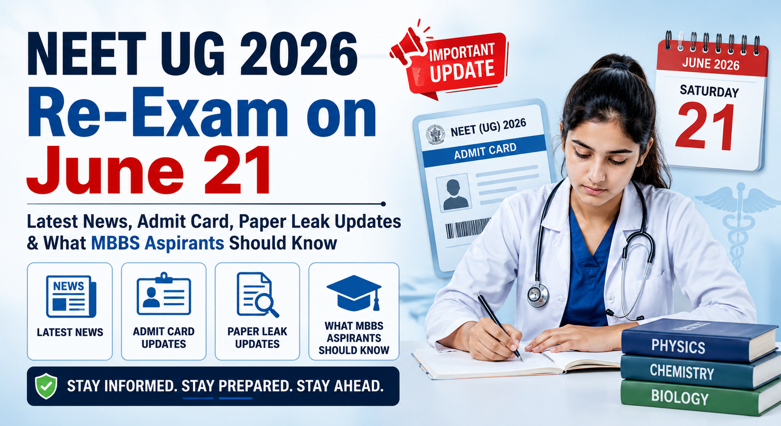 NEET UG 2026 Re-Exam on June 21